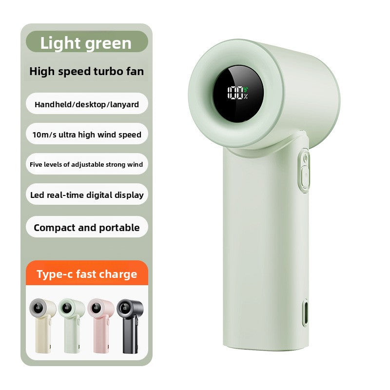 usb charging digital display portable handheld fan