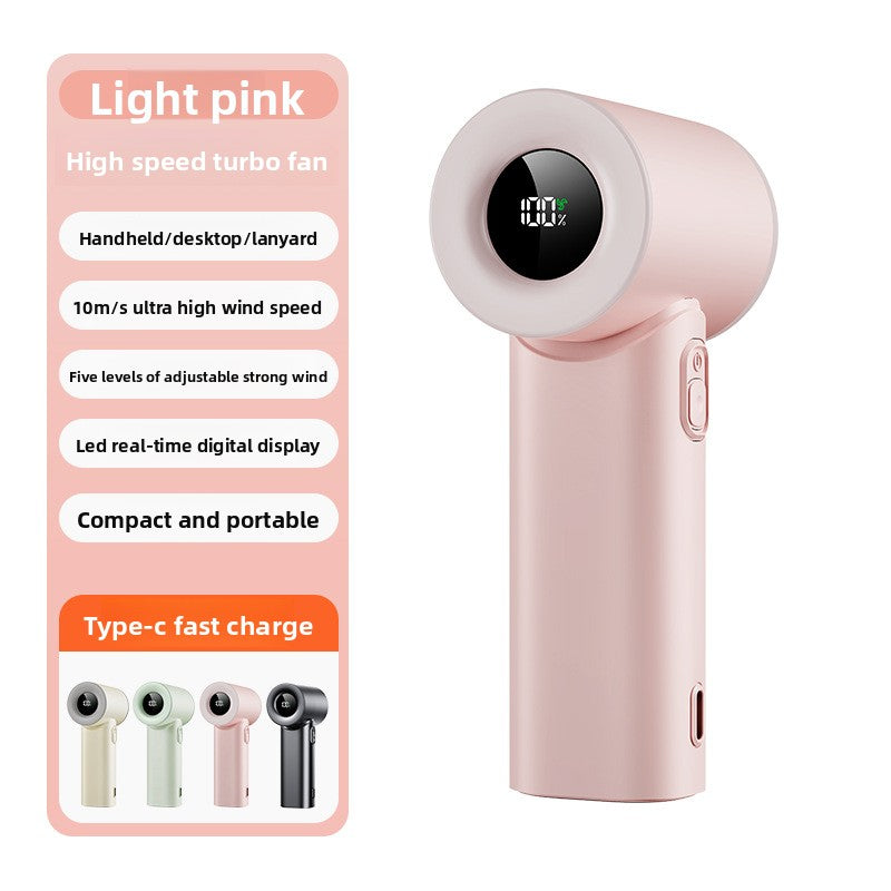 usb charging digital display portable handheld fan